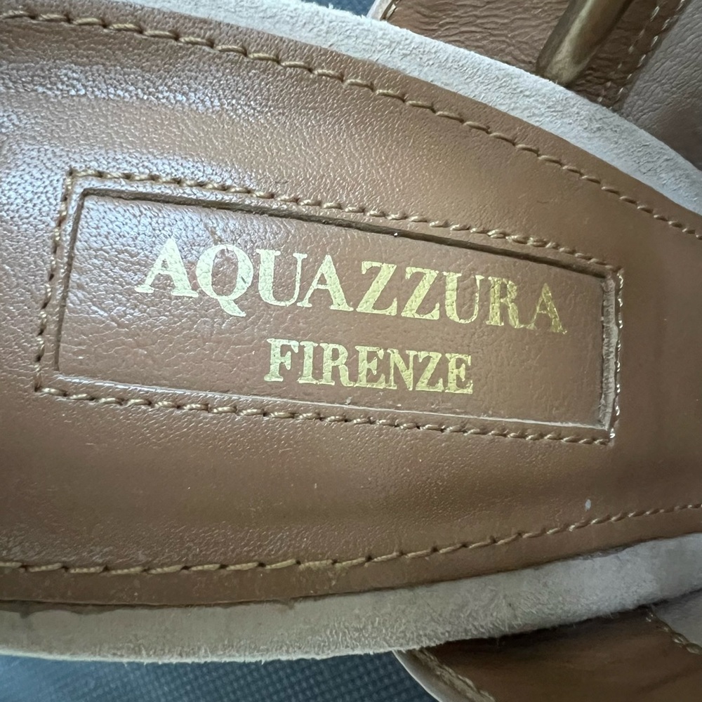 🔴🆑Authentic AQUAZZURA Kayla Platoteau Sued $ Leather. Shoes 🆑🔴 - Picture 9 of 11